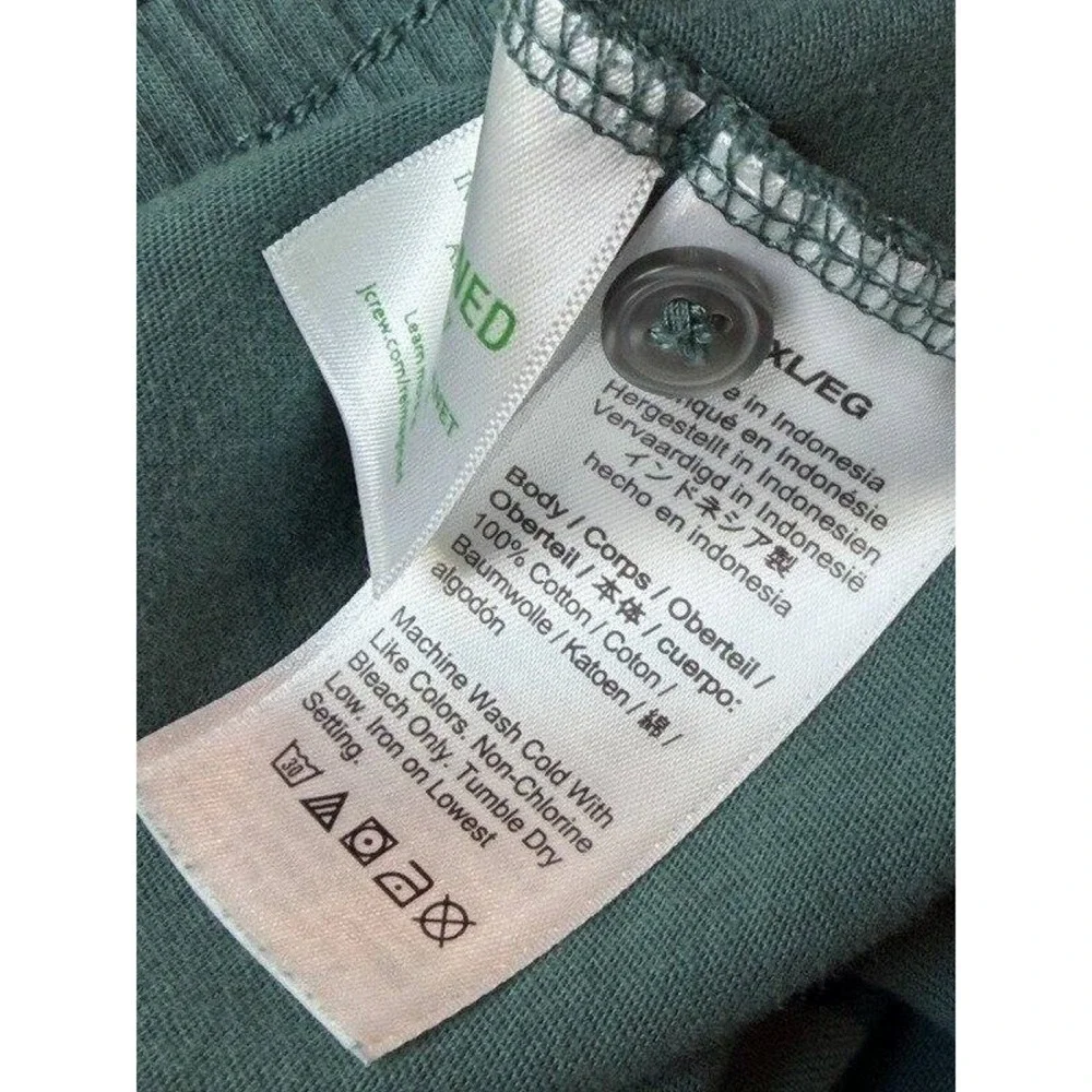 J Crew‎ Knit Goods Mens Drawstring Soft Jogger Pants Green Cotton XL Slim